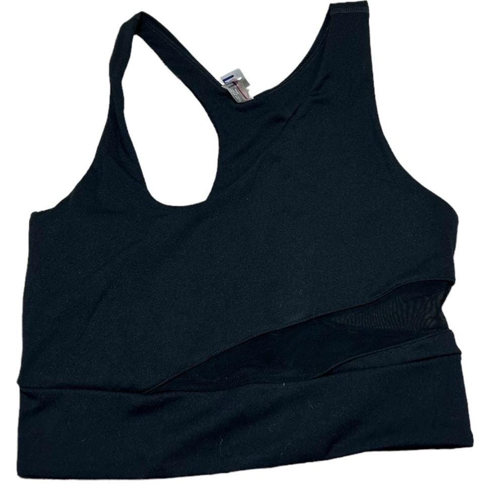 NWT Free People Mesh Cutout Longline Bra Size XS Black - Picture 2 of 3